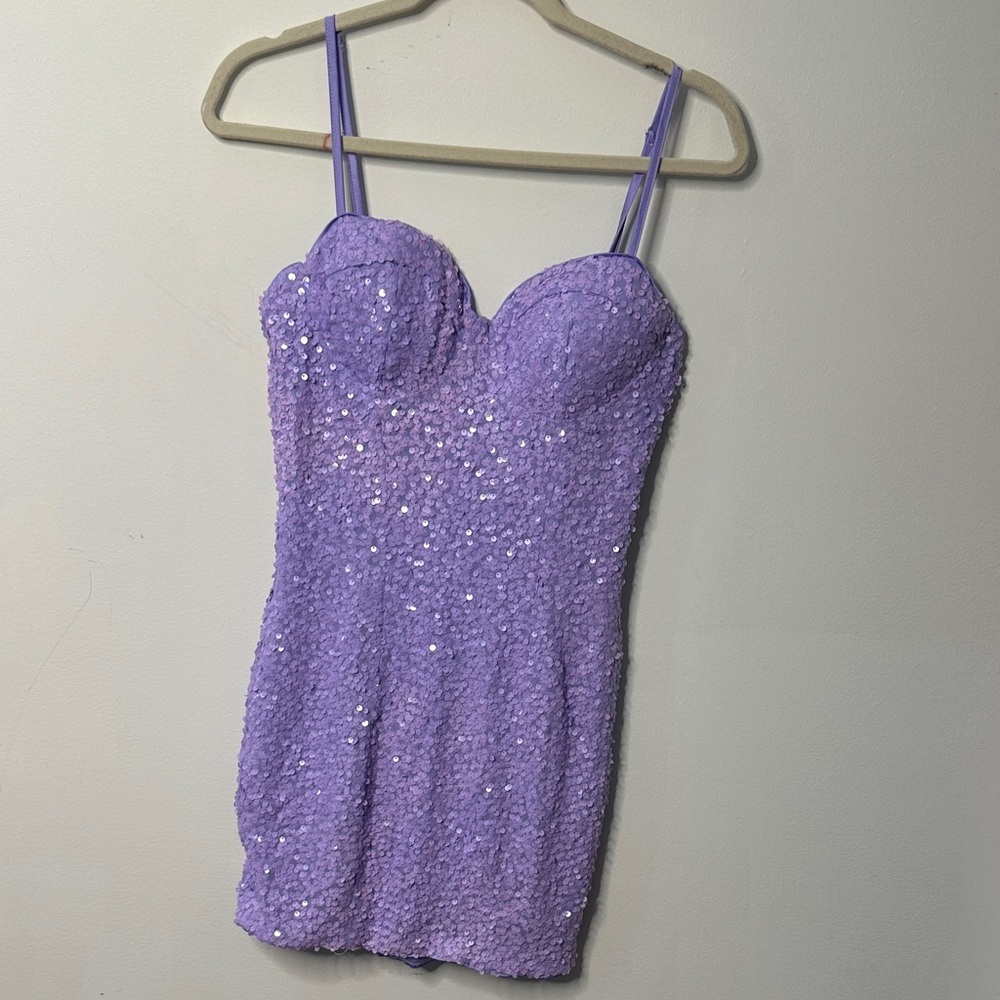 Papaya Lavender Sequin Dress